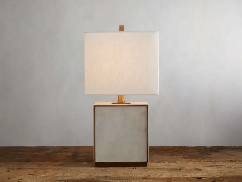 Micha Geometric Square Table Lamp With Metallic Finish 1