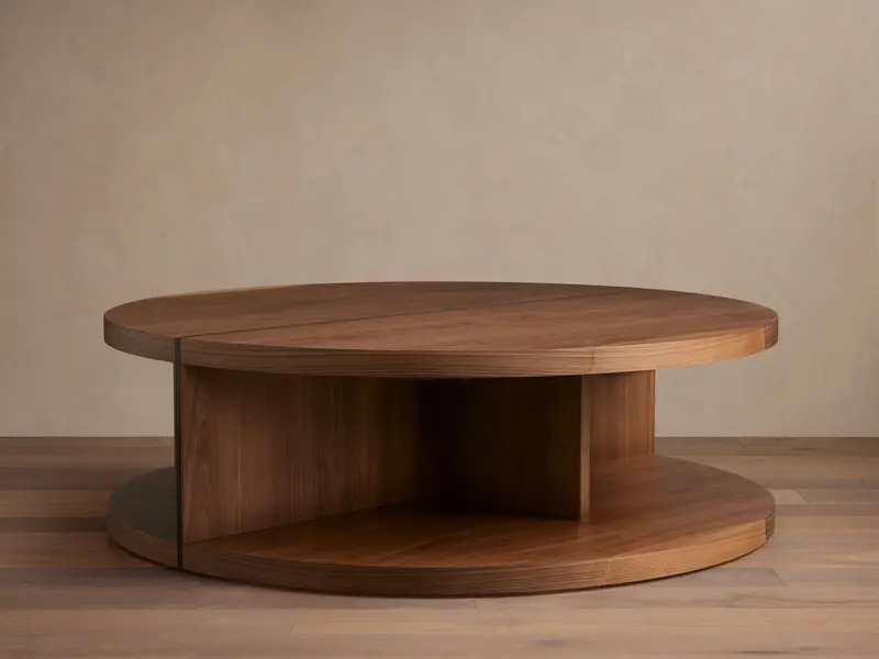 Mihaela Solid Wood Round Coffee Table 1