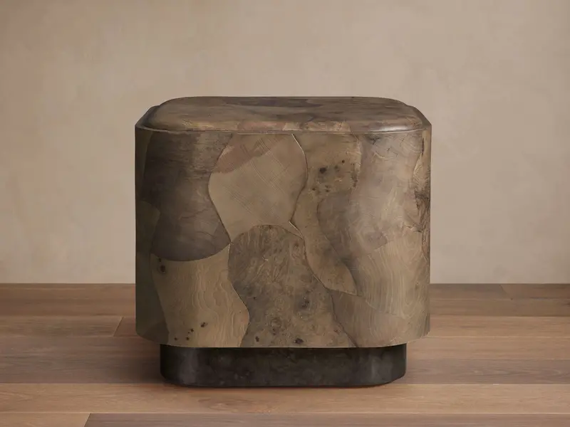 Minimalist Plinth-Style End Table In Wood 1