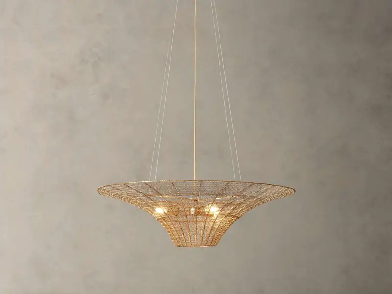 Mirza Capiz Shell And Metal Chandelier 1