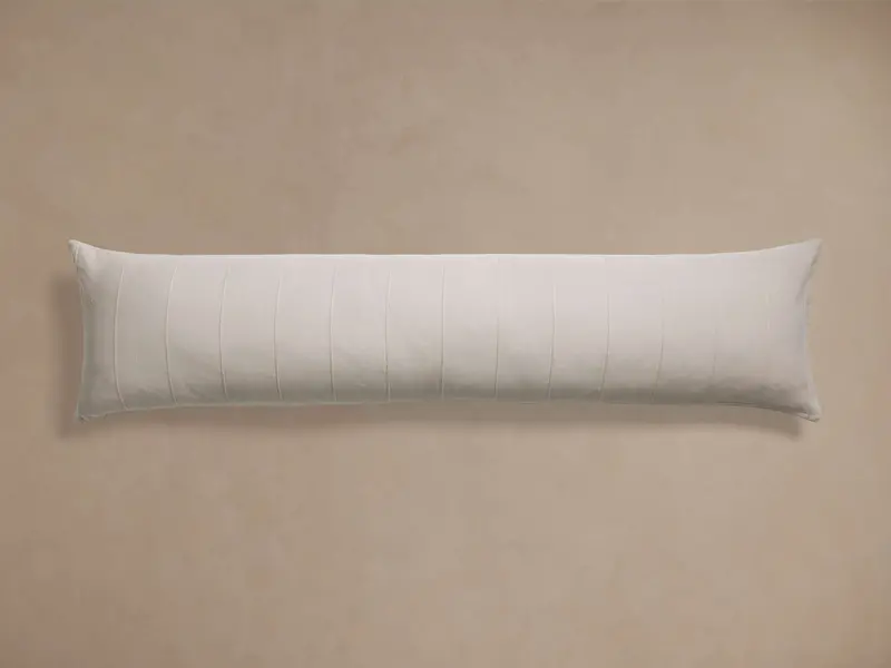 Mist-Gray Linen Lumbar Pillow Cover With Tailored Finish 1