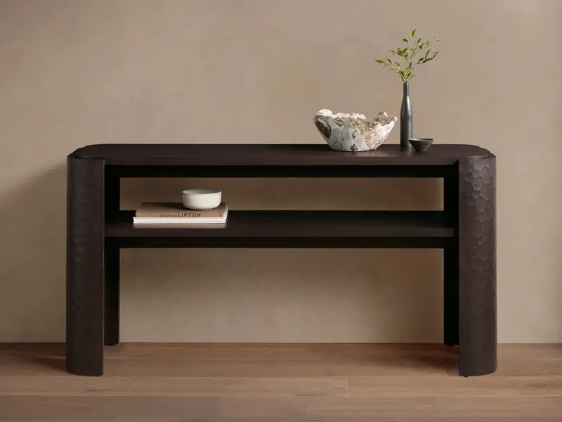 Modern Chiseled Wood Console Table 1