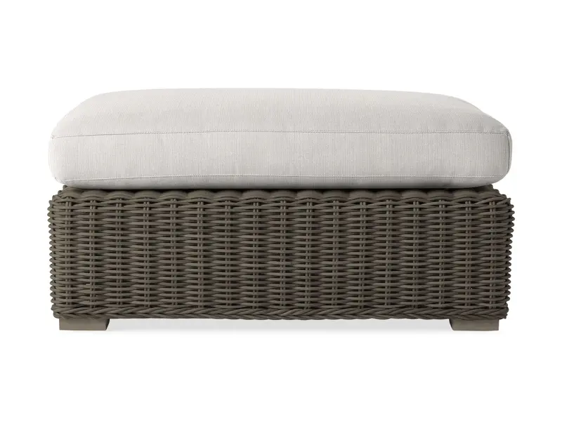 Montauk Dry Bark Outdoor Ottoman – Complementary Footrest For Seating 1