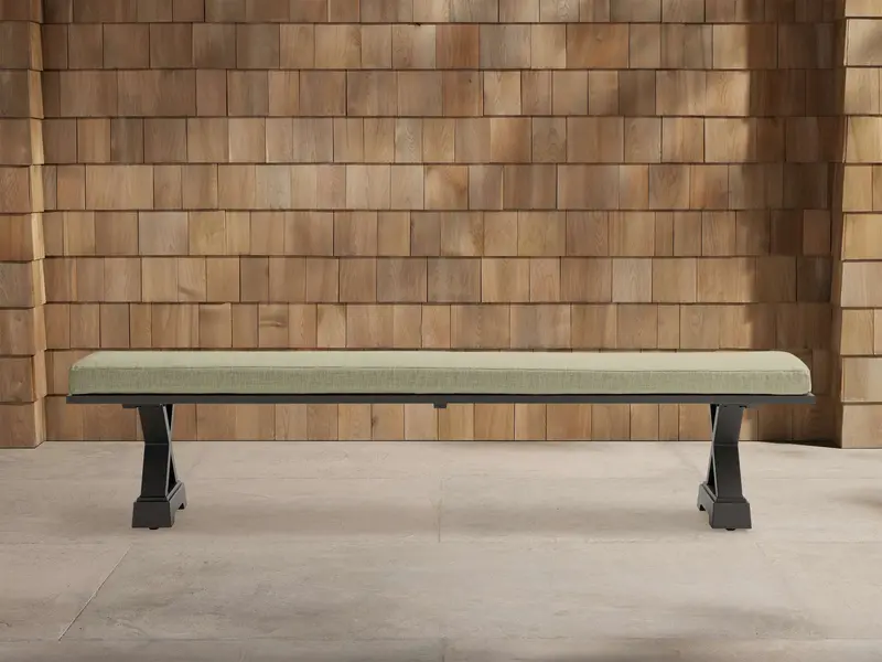 Montego Outdoor Aluminum Dining Bench – Eden Sage 1