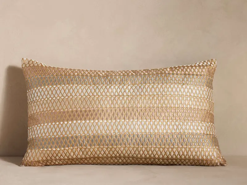 Muir Textured Linen Lumbar Pillow Cover 1