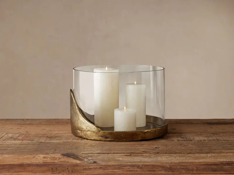 Myles Glass Hurricane Lamp 1