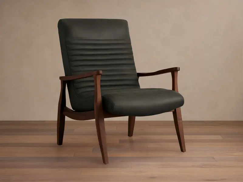 Nathaniel Premium Leather Accent Chair 1
