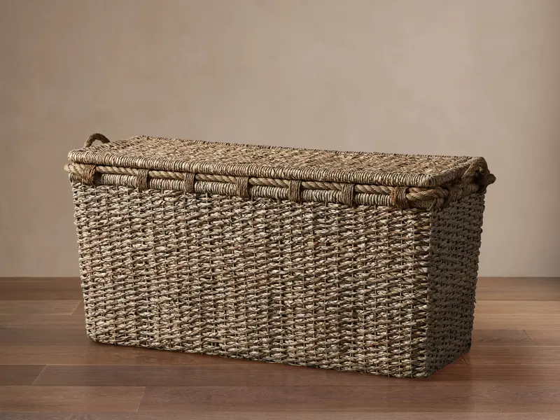 Natural-Fiber Entry Console Basket 1