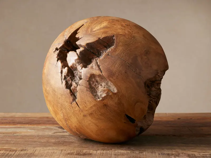 Natural-Finish Extra-Large Etta Sphere Accent 1