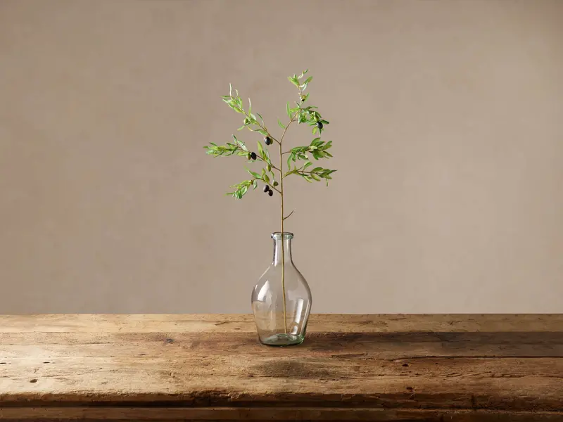 Natural-Looking Faux Olive Branch Stem 1