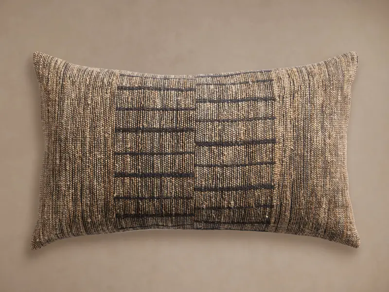 Neve Lumbar Pillow Cover – Subtle Sheen Fabric Accent 1