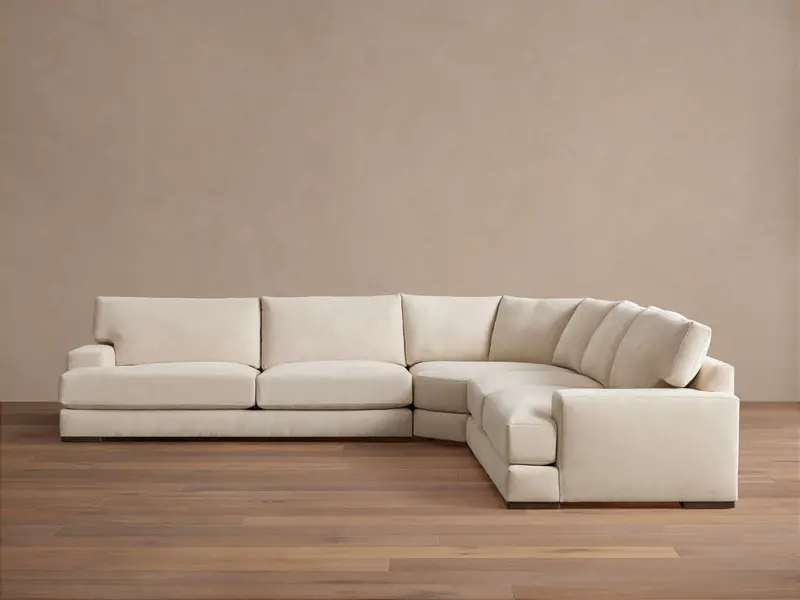 Norwalk Corner Wedge Sectional – Three-Piece Curved Configuration 1