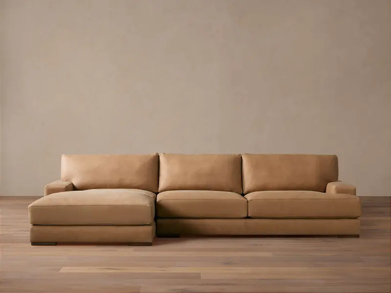 Norwalk Leather Chaise Sectional – Two-Section Design 1