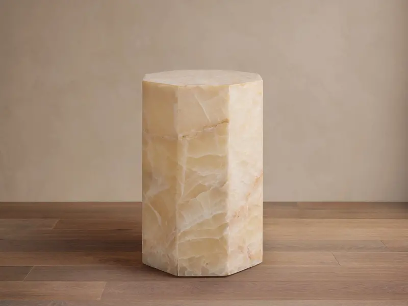 Odelia Polished Onyx-Effect Stool 1