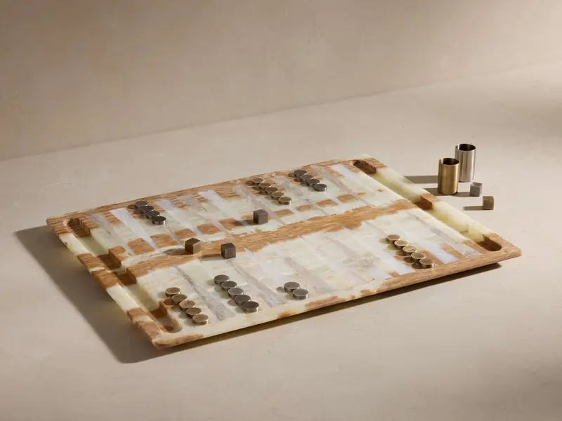 Onyx-Inspired Travel Backgammon Set 1