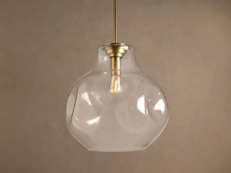 Organic 16-Inch Pendant Lamp – Hand-Blown Recycled Glass Shade 1