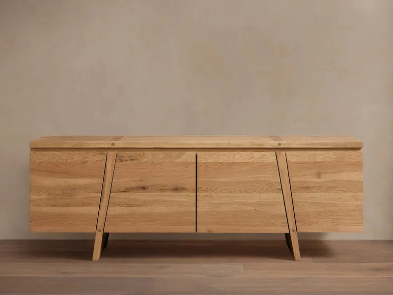 Panta Contemporary Sideboard – Matte Black Finish And Integrated Handles 1