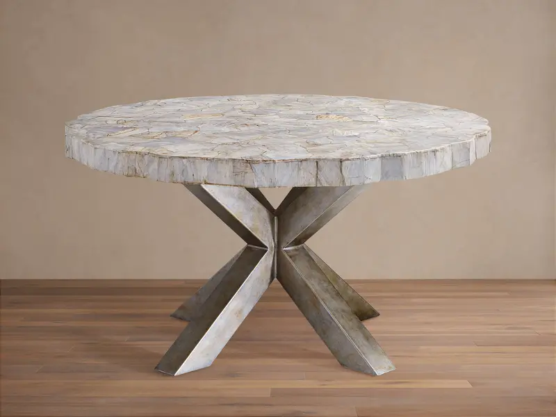 Petra 54-Inch Round Solid Wood Dining Table 1