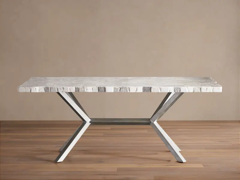 Petra Solid Wood Rectangular Dining Table – Rustic Elegance 1