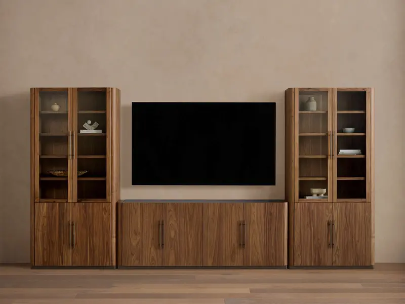 Piermont Modular Glass-Front Media Cabinet Collection 1
