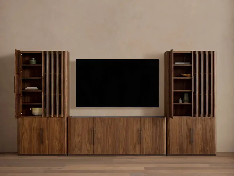 Piermont Modular Reeded Media Unit – Base Cabinet Set 1