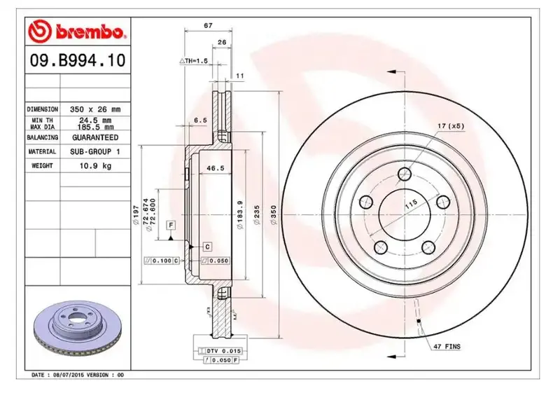Premium Vented Disc Brake Rotor – Direct Replacement For Multiple Vehicle Applications 1