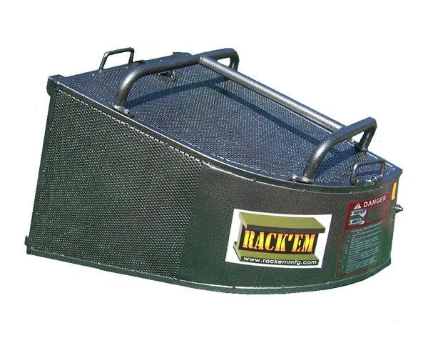 Rack'Em Rc-R-4 Hammered Steel Grass Catcher – 4.4 Cubic Feet With Latch Door 1
