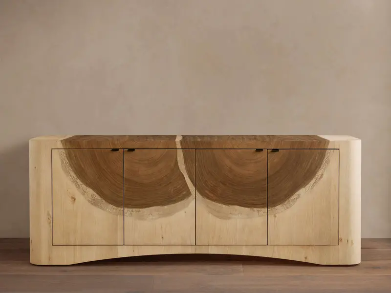 Ramiro Media Console With Open Shelving And Concealed Storage 1