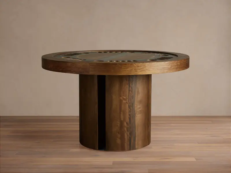 Reclaimed Wood Industrial-Style Poker Table 1