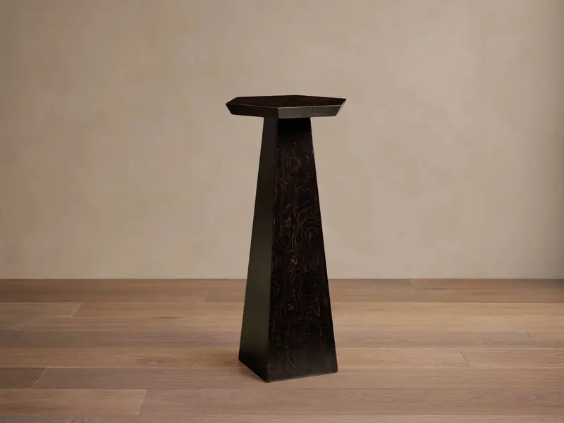 Redge Hexagonal Glass-Topped Martini Table 1
