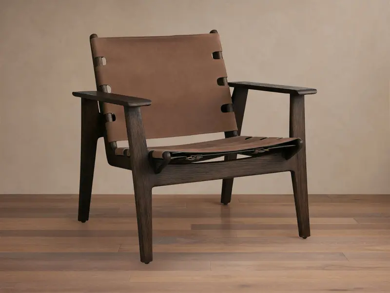 Reggie Premium Nubuck Leather Accent Chair 1