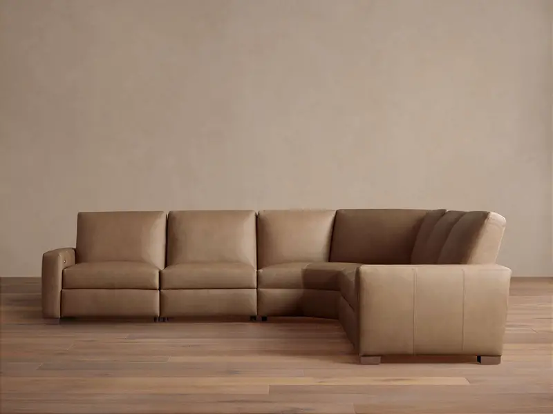 Remington Leather 5-Piece Motion Corner Sectional Sofa 1