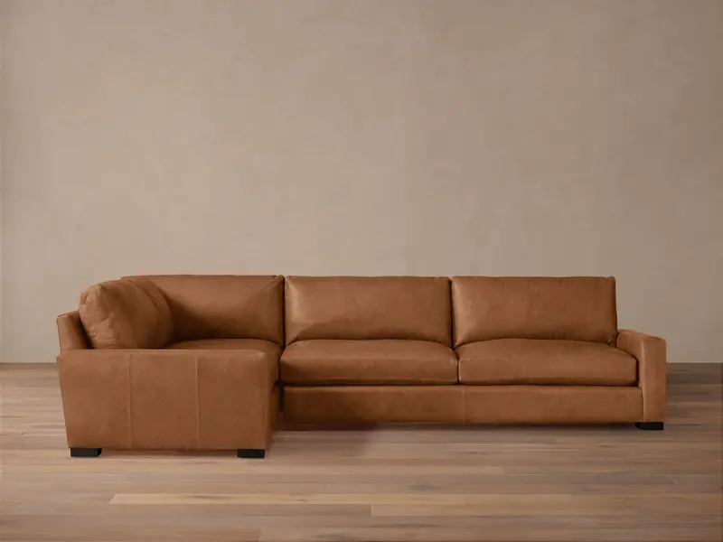 Remington Leather Two-Section Modular Sectional Sofa 1