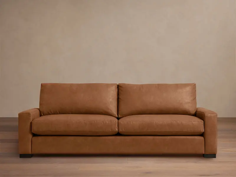Remington Premium Leather Sofa – Mid-Century Inspired Design 1