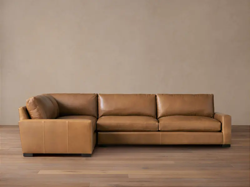 Remington Saratoga Chocolate Leather Sectional Sofa 1