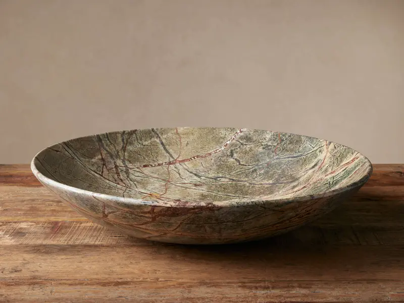 Rhodes Carved Marble Serving Bowl 1
