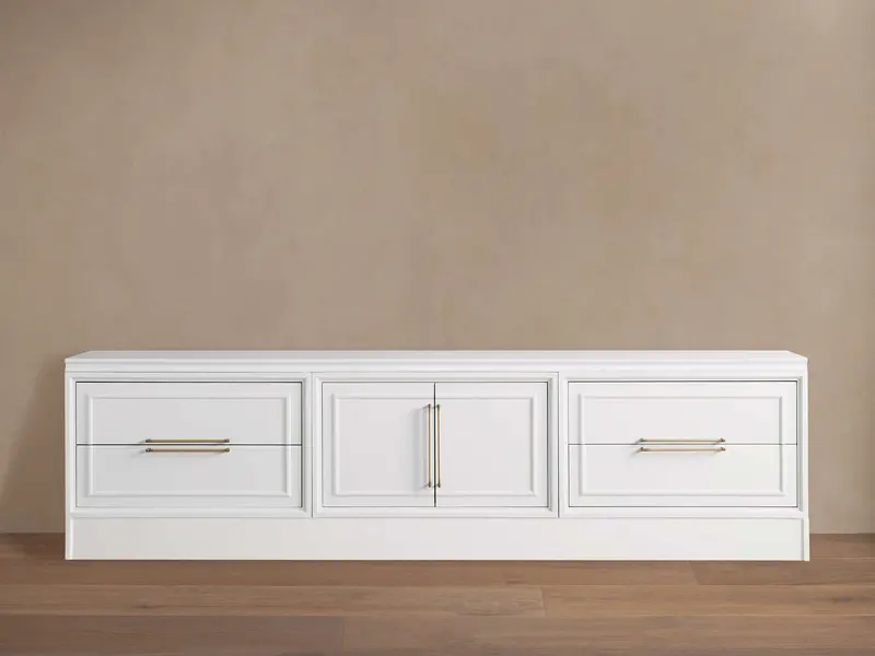Rowan Modular Media Console With Wood-Grain Door Plinths 1