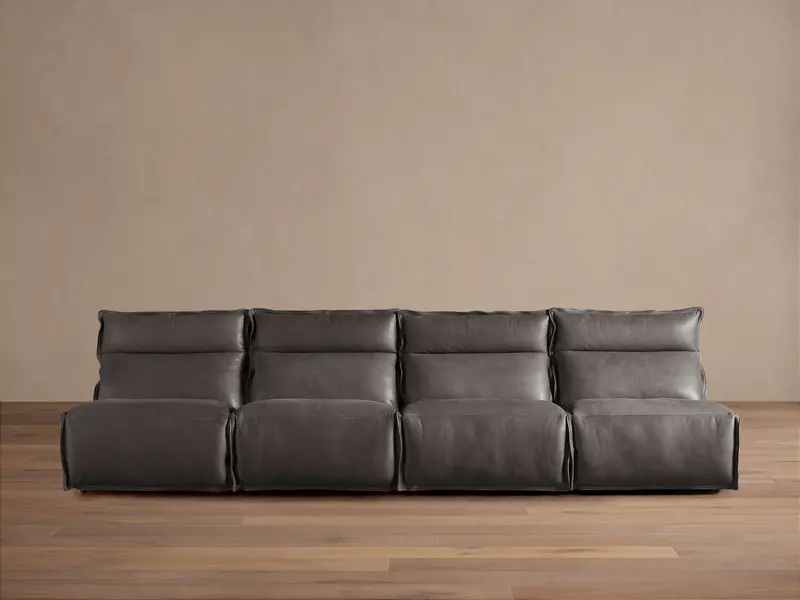 Rowland Leather Modular Motion Sofa (4-Piece, Armless) 1