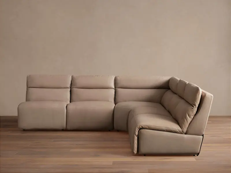 Rowland Tailored Leather Five-Section Armless Motion Corner Sofa 1