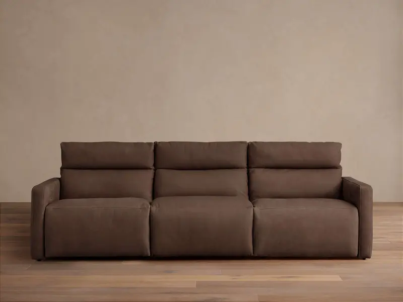 Rowland Tailored Leather Three-Section Modular Motion Sofa 1