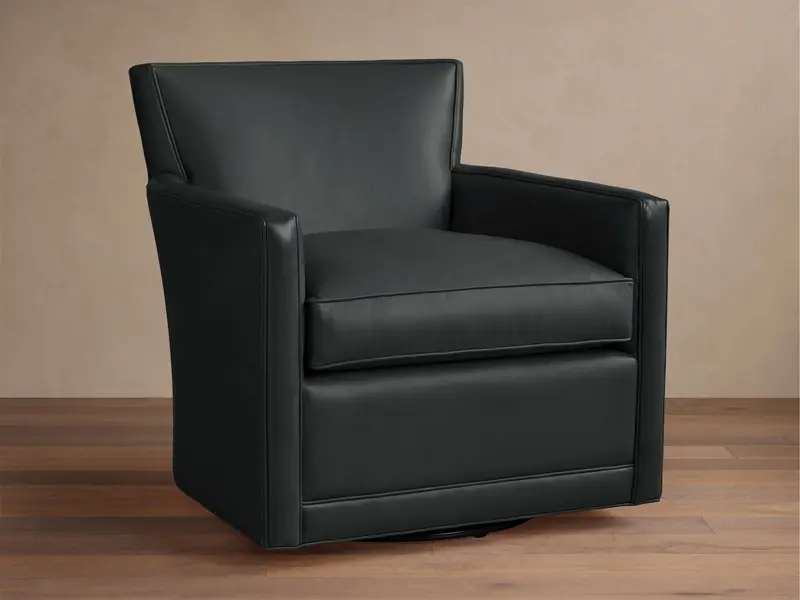 Rudy Premium Leather Swivel Accent Chair 1
