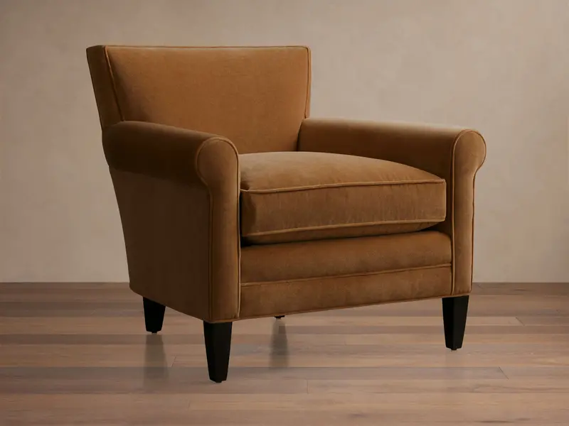 Rudy Rolled-Arm Accent Chair – Upholstered Living Room Seating 1
