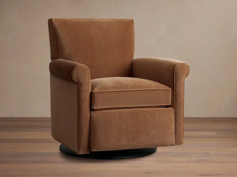 Rudy Swiveling Rolled-Arm Reclining Chair 1