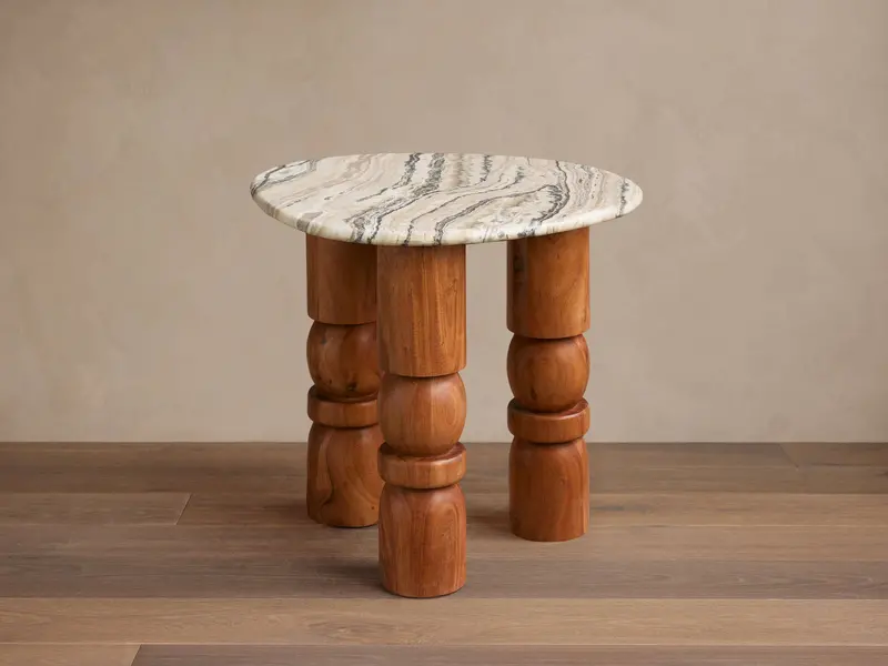 Rune Set Of Two Nesting End Tables – Round Accent Tables 1