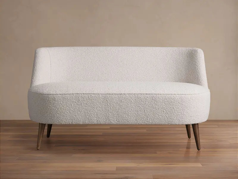 Ryles Modern Settee With Slim Tapered Wood Legs 1
