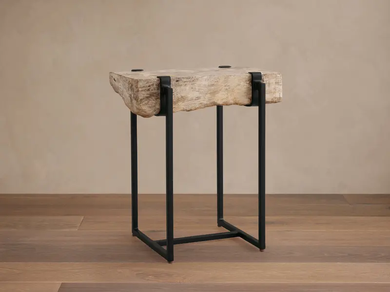 Saddle Leather Martini Side Table 1