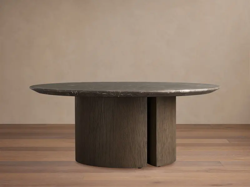 Saint Germain Round Stone Coffee Table – Dauphine Base 1