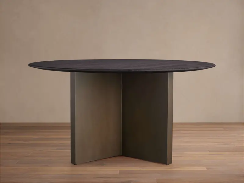 Saint Germain Round Wood Dining Table – Clement Pedestal Base 1