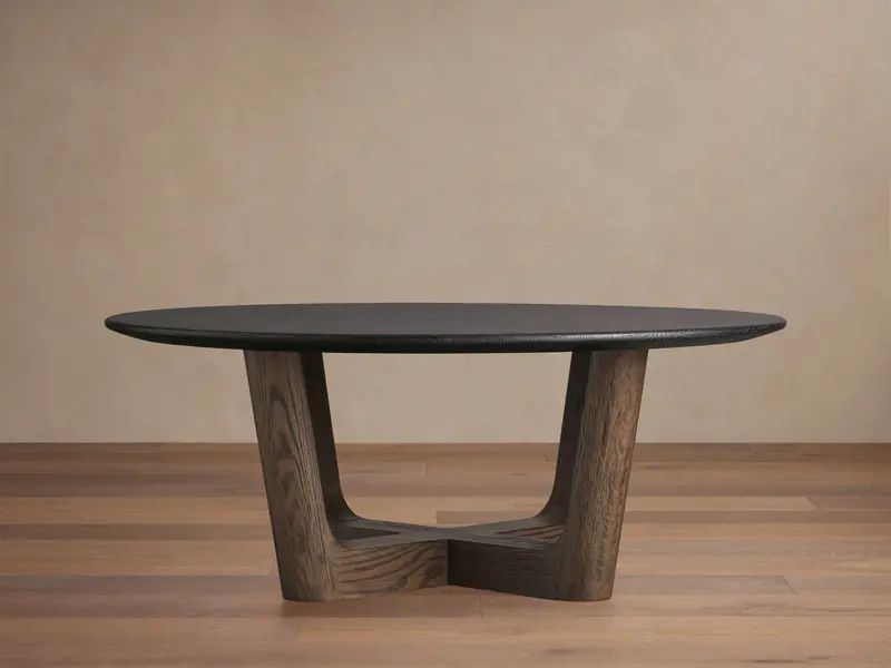 Saint Germain Round Wooden Coffee Table – Rennes Base 1