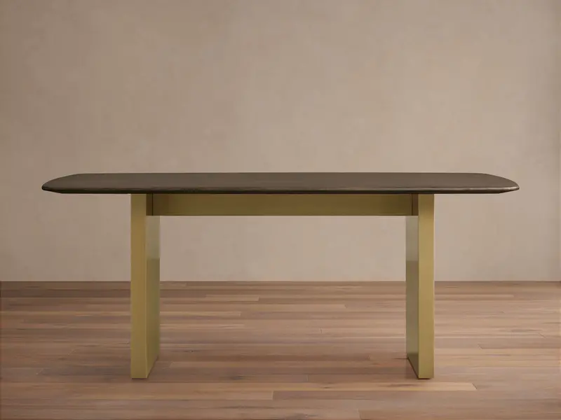 Saint Germain Wood Dining Table – 72" Rectangular Top With Metal Clement Base 1